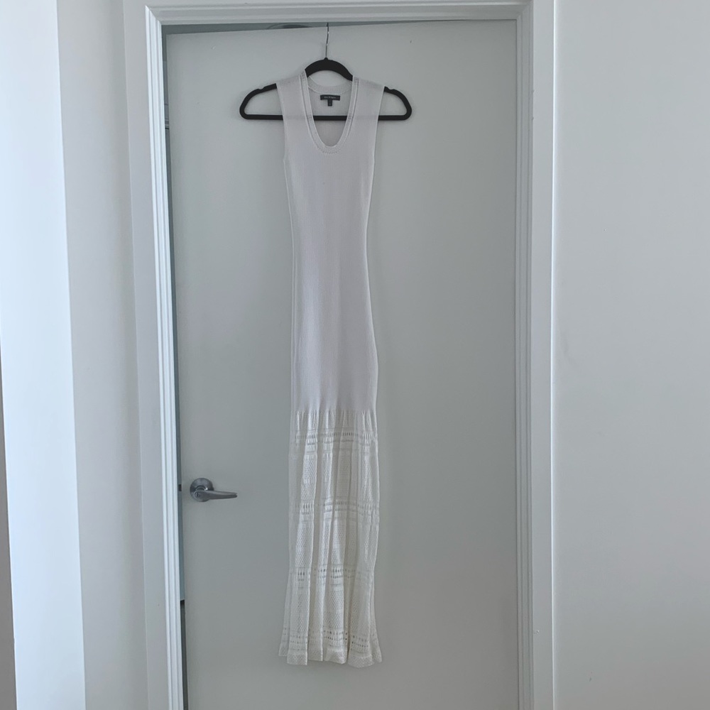 Zac Posen white knit maxi dress xs
